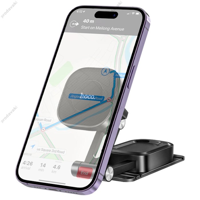 Автомобільний тримач Hoco H4 Mike magnetic car mount (center console) Black